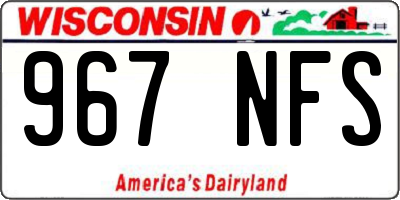 WI license plate 967NFS