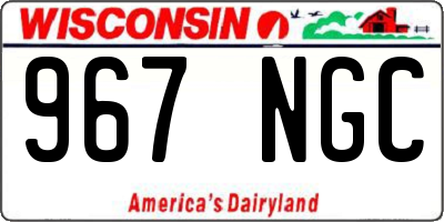 WI license plate 967NGC