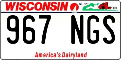 WI license plate 967NGS