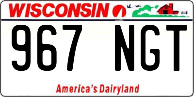WI license plate 967NGT