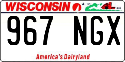 WI license plate 967NGX