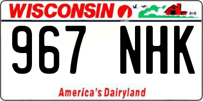 WI license plate 967NHK