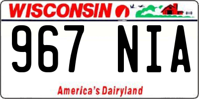 WI license plate 967NIA