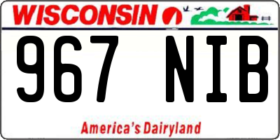 WI license plate 967NIB