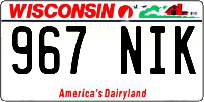 WI license plate 967NIK