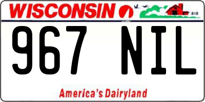 WI license plate 967NIL
