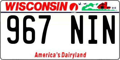WI license plate 967NIN