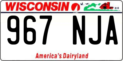 WI license plate 967NJA