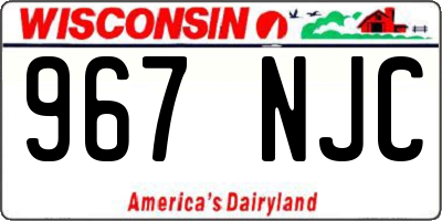 WI license plate 967NJC