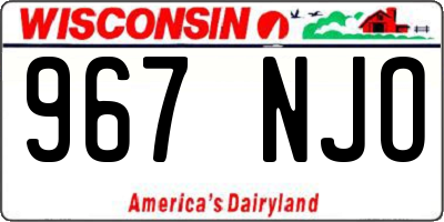 WI license plate 967NJO