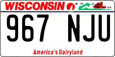 WI license plate 967NJU