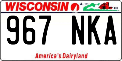 WI license plate 967NKA