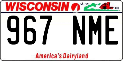WI license plate 967NME