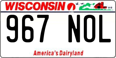 WI license plate 967NOL