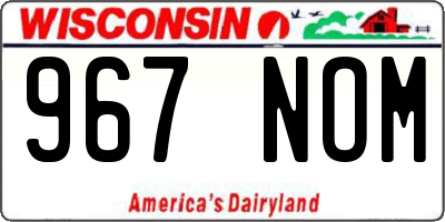 WI license plate 967NOM