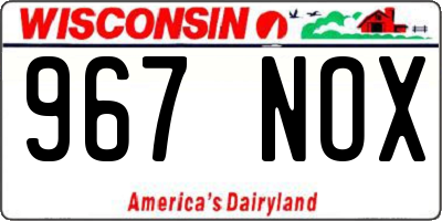 WI license plate 967NOX