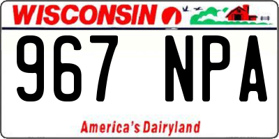 WI license plate 967NPA