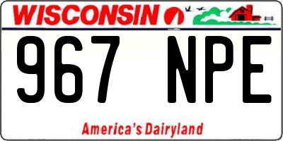 WI license plate 967NPE