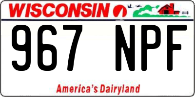 WI license plate 967NPF