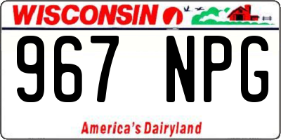WI license plate 967NPG