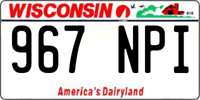 WI license plate 967NPI
