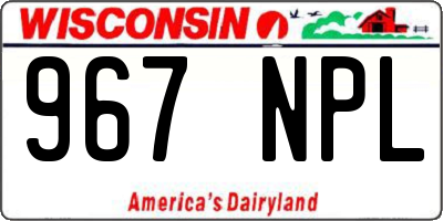 WI license plate 967NPL