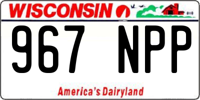 WI license plate 967NPP