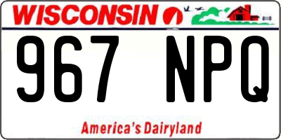 WI license plate 967NPQ