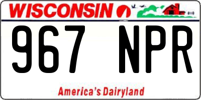 WI license plate 967NPR