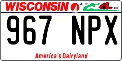 WI license plate 967NPX