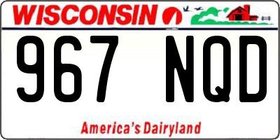 WI license plate 967NQD