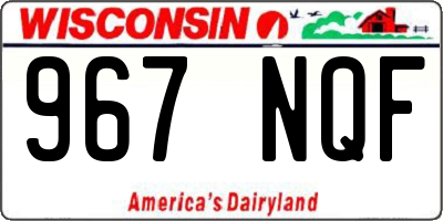 WI license plate 967NQF