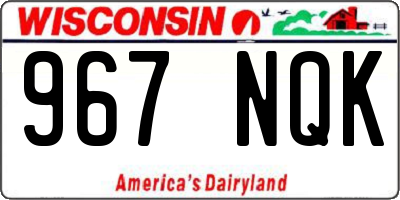 WI license plate 967NQK