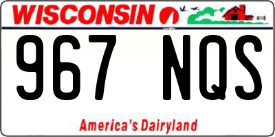 WI license plate 967NQS