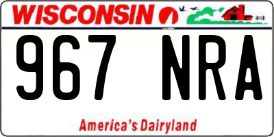 WI license plate 967NRA