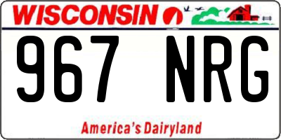 WI license plate 967NRG