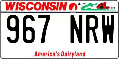 WI license plate 967NRW