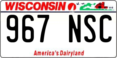 WI license plate 967NSC