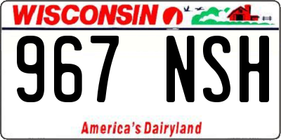 WI license plate 967NSH