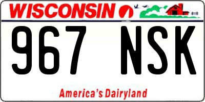 WI license plate 967NSK