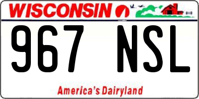 WI license plate 967NSL