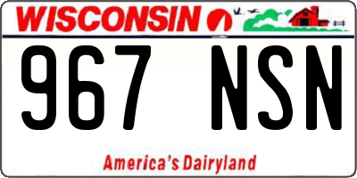 WI license plate 967NSN