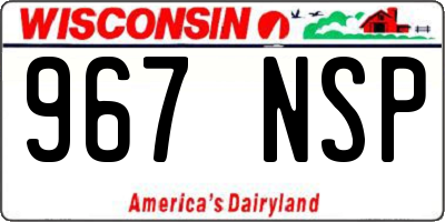 WI license plate 967NSP