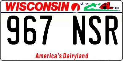 WI license plate 967NSR