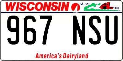 WI license plate 967NSU