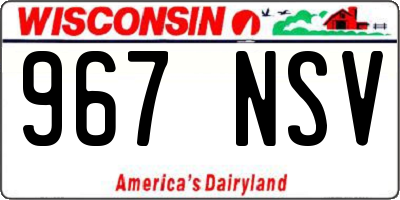 WI license plate 967NSV
