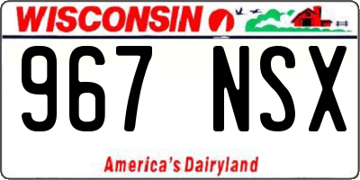 WI license plate 967NSX