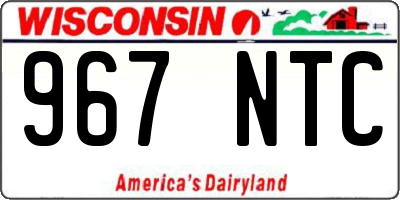 WI license plate 967NTC