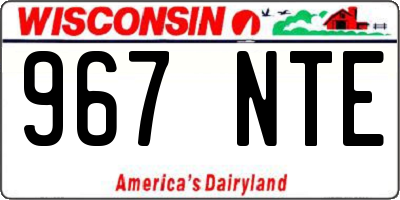 WI license plate 967NTE