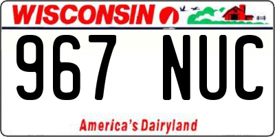 WI license plate 967NUC